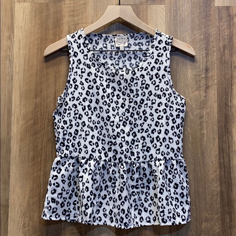 COMO VINTAGE - Peplum Leopard Tank (49)